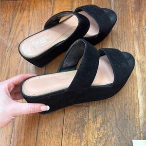 Robert Clergerie Black Suede Platforms Size 7.5